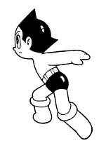 coloriage astro boy court